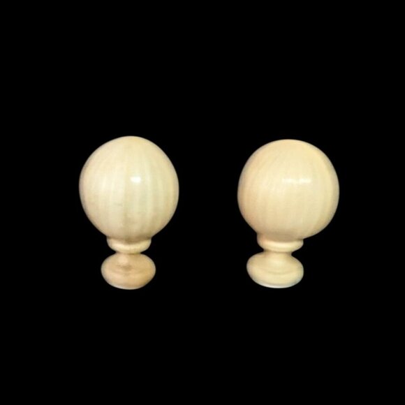 Vintage 1950s Ribbed Celluloid  Plastic Lamp Finials Set Of 2 Beige 2" - Picture 2 of 7